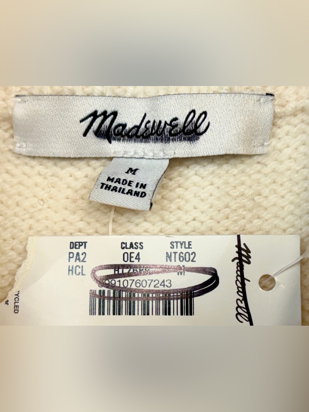 NWT Madewell Wool & Cashmere Boxy Crewneck Sweater in Heather Cloud, NT602, M - Picture 13 of 16